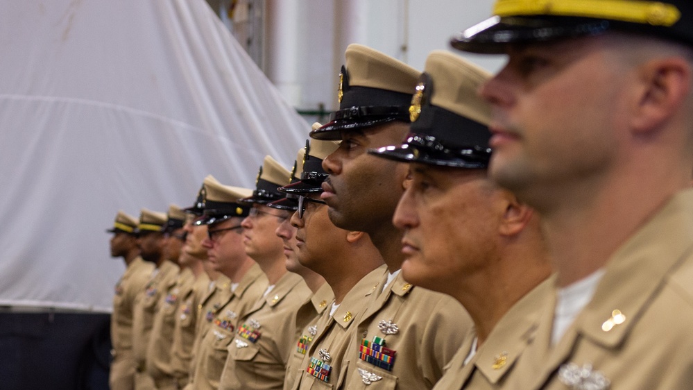 USS Ronald Reagan (CVN 76) advances 18 Chief Petty Officers during ceremony