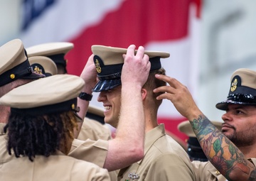 USS Ronald Reagan (CVN 76) advances 18 chief petty officers during ceremony