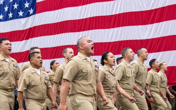 USS Ronald Reagan (CVN 76) advances 18 chief petty officers during ceremony