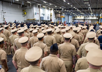 USS Ronald Reagan (CVN 76) advances 18 chief petty officers during ceremony