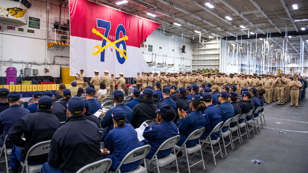 USS Ronald Reagan (CVN 76) advances 18 chief petty officers during ceremony