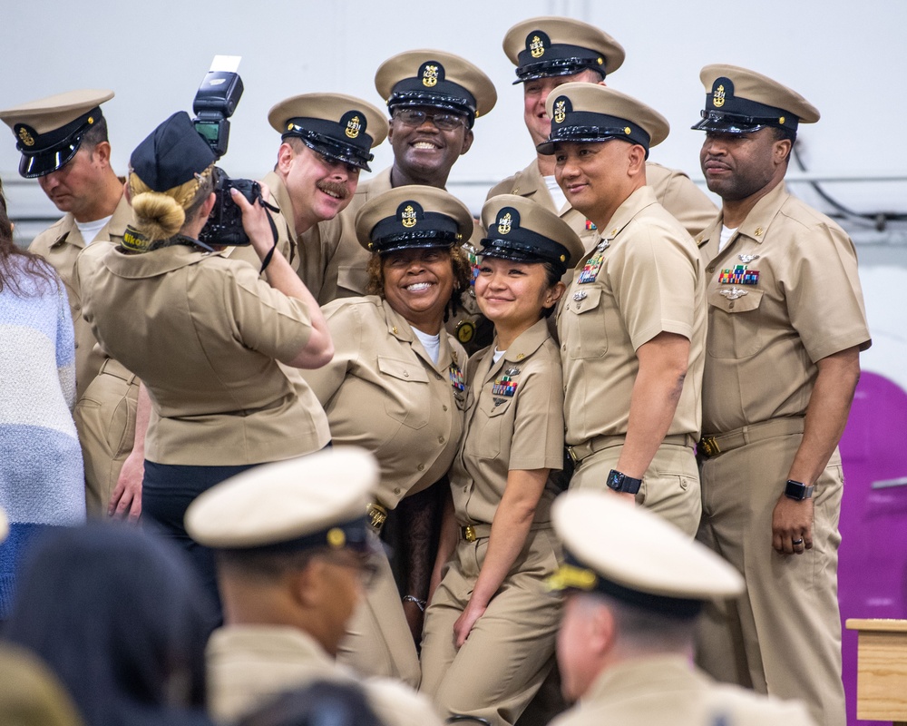 USS Ronald Reagan (CVN 76) advances 18 chief petty officers during ceremony