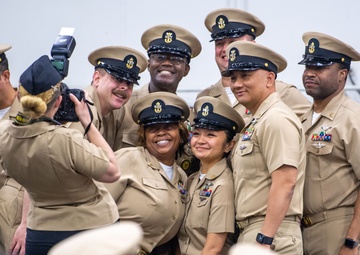 USS Ronald Reagan (CVN 76) advances 18 chief petty officers during ceremony