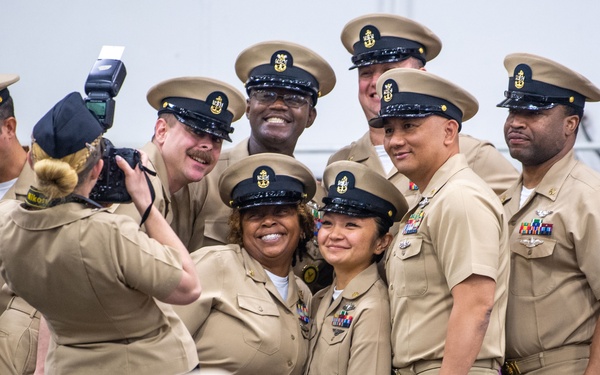 USS Ronald Reagan (CVN 76) advances 18 chief petty officers during ceremony