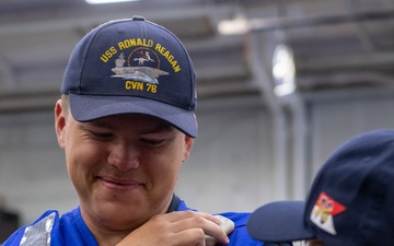 USS Ronald Reagan (CVN 76) Sailors conduct MK-1 Life Preserver inspection