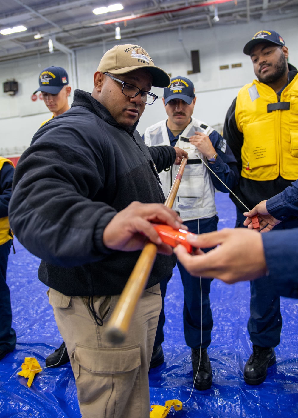 USS Ronald Reagan (CVN 76) Sailors conduct MK-1 Life Preserver inspection