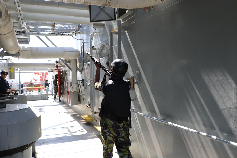 USS Hershel Williams and Kenya Navy conduct VBSS drill