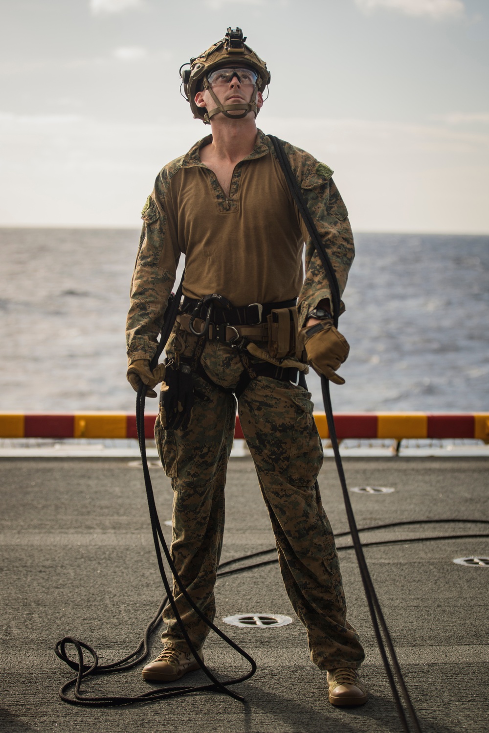 Recon Marines Conduct Rappel Training Aboard USS Boxer