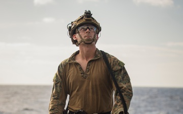 Recon Marines Conduct Rappel Training Aboard USS Boxer