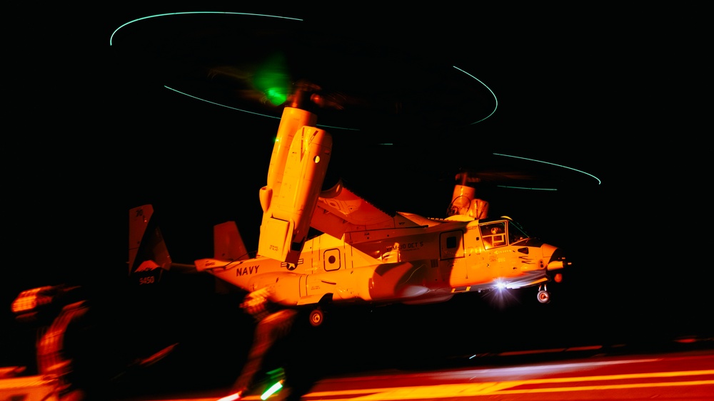 USS George Washington Conducts Night Flight Operations