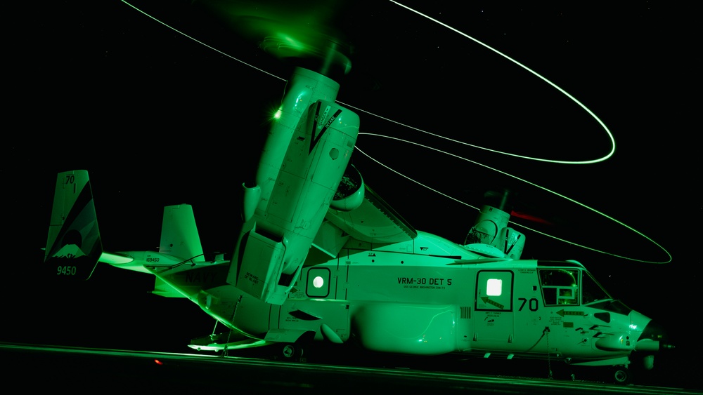 USS George Washington Conducts Night Flight Operations