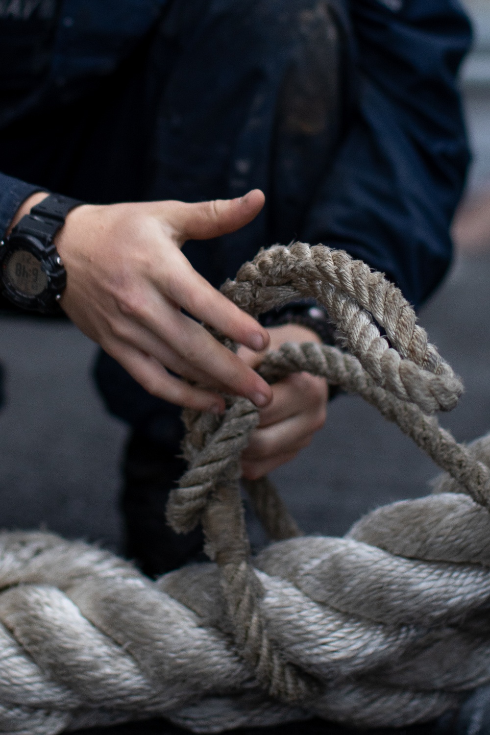 Sailors aboard George Washington conduct sea and anchor evolution