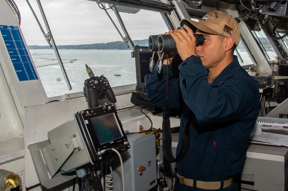 USS Ronald Reagan (CVN 76) departs Naval Base Kitsap Bremerton