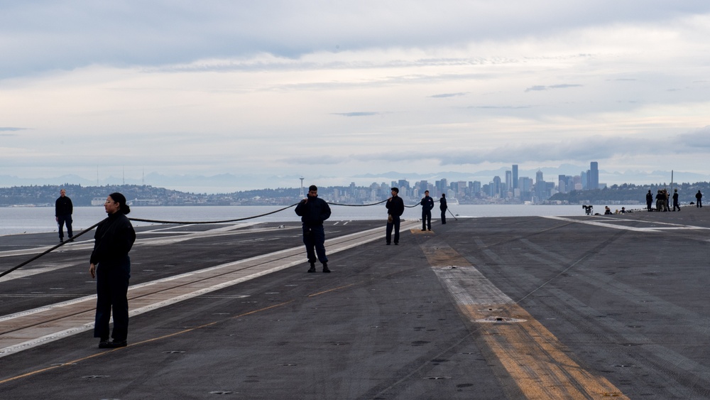 USS Ronald Reagan (CVN 76) departs Naval Base Kitsap Bremerton