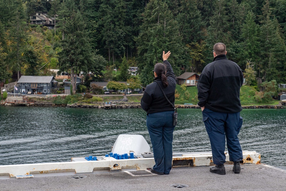 USS Ronald Reagan (CVN 76) departs Naval Base Kitsap Bremerton