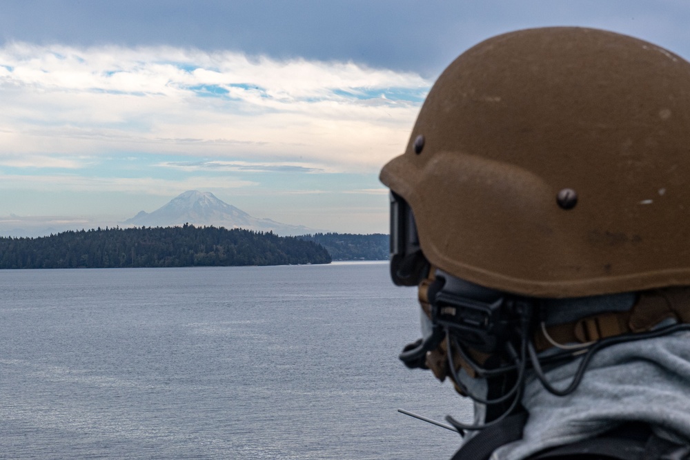 USS Ronald Reagan (CVN 76) departs Naval Base Kitsap Bremerton