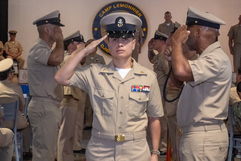 Camp Lemonnier Chief Petty Officer Initiation Culminates in Pinning Ceremony