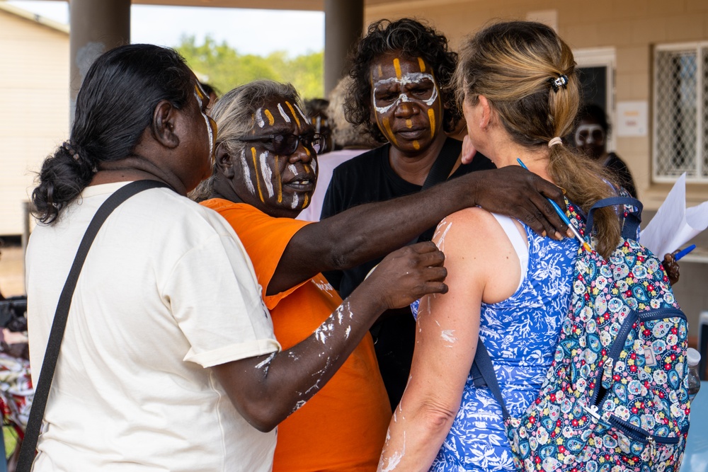 U.S. Marines, families of fallen honored by Tiwi Island, Larrakia people in historic Pukumani ceremony