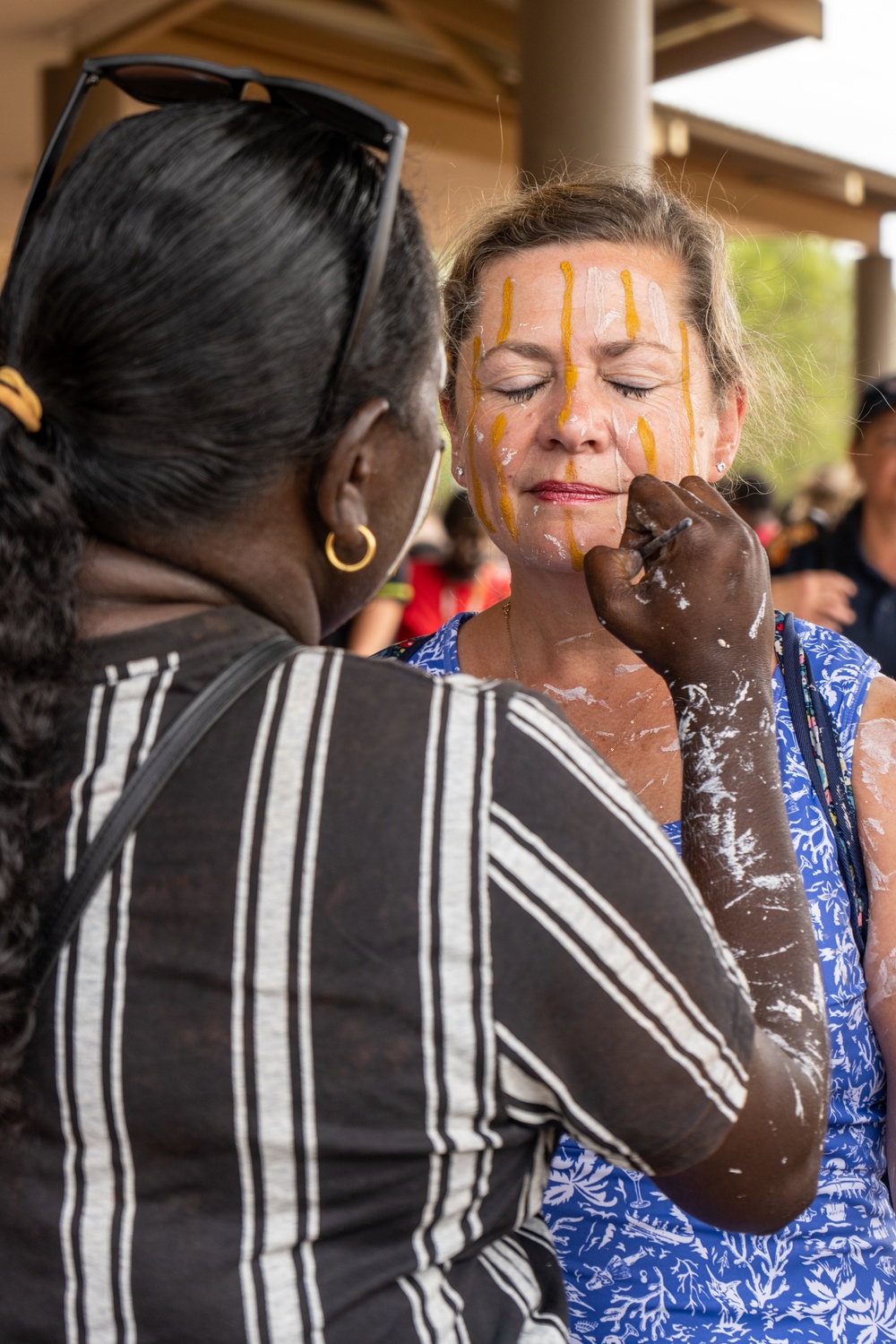 U.S. Marines, families of fallen honored by Tiwi Island, Larrakia people in historic Pukumani ceremony