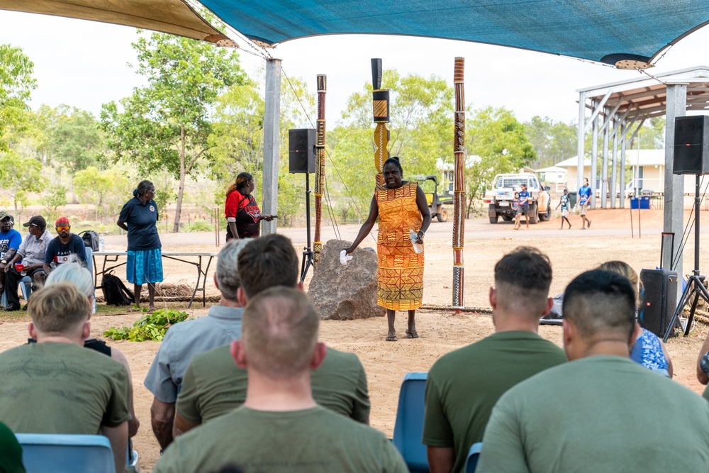 U.S. Marines, families of fallen honored by Tiwi Island, Larrakia people in historic Pukumani ceremony