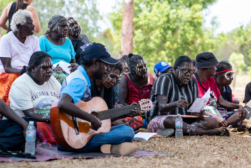 U.S. Marines, families of fallen honored by Tiwi Island, Larrakia people in historic Pukumani ceremony