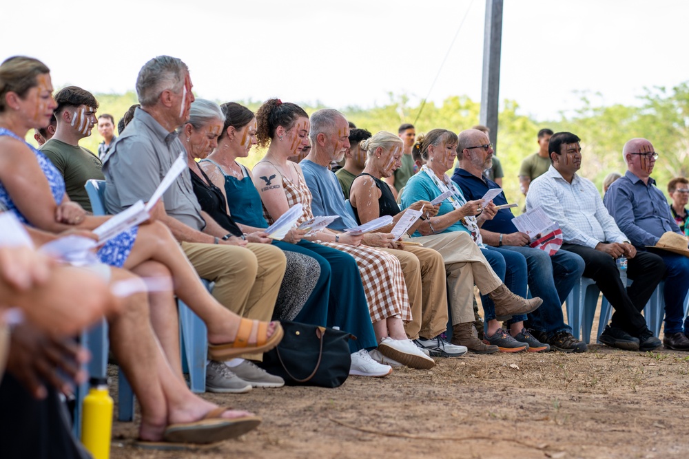 U.S. Marines, families of fallen honored by Tiwi Island, Larrakia people in historic Pukumani ceremony