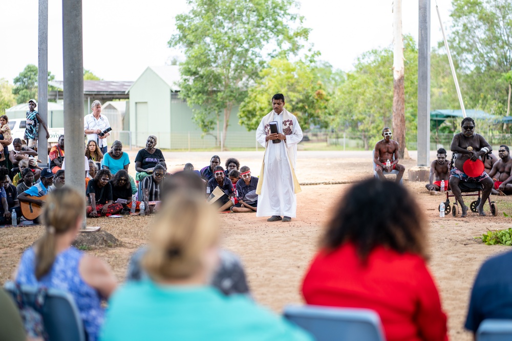 U.S. Marines, families of fallen honored by Tiwi Island, Larrakia people in historic Pukumani ceremony