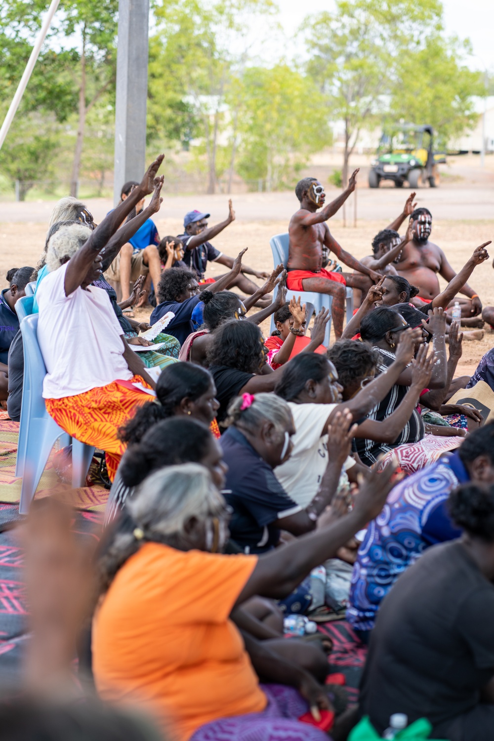 U.S. Marines, families of fallen honored by Tiwi Island, Larrakia people in historic Pukumani ceremony