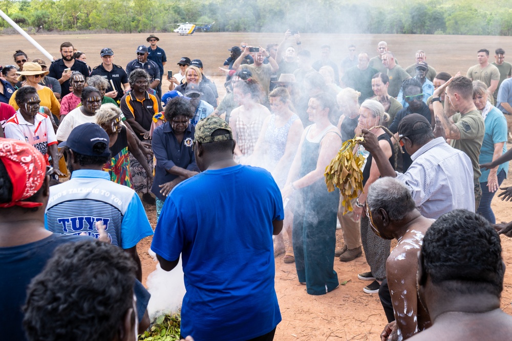 U.S. Marines, families of fallen honored by Tiwi Island, Larrakia people in historic Pukumani ceremony