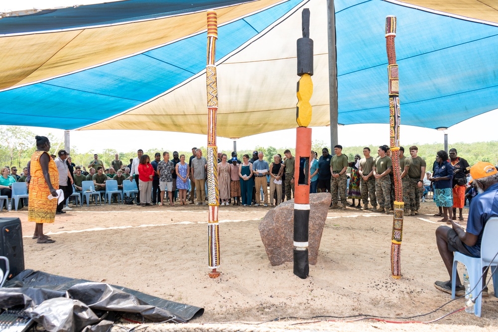 U.S. Marines, families of fallen honored by Tiwi Island, Larrakia people in historic Pukumani ceremony