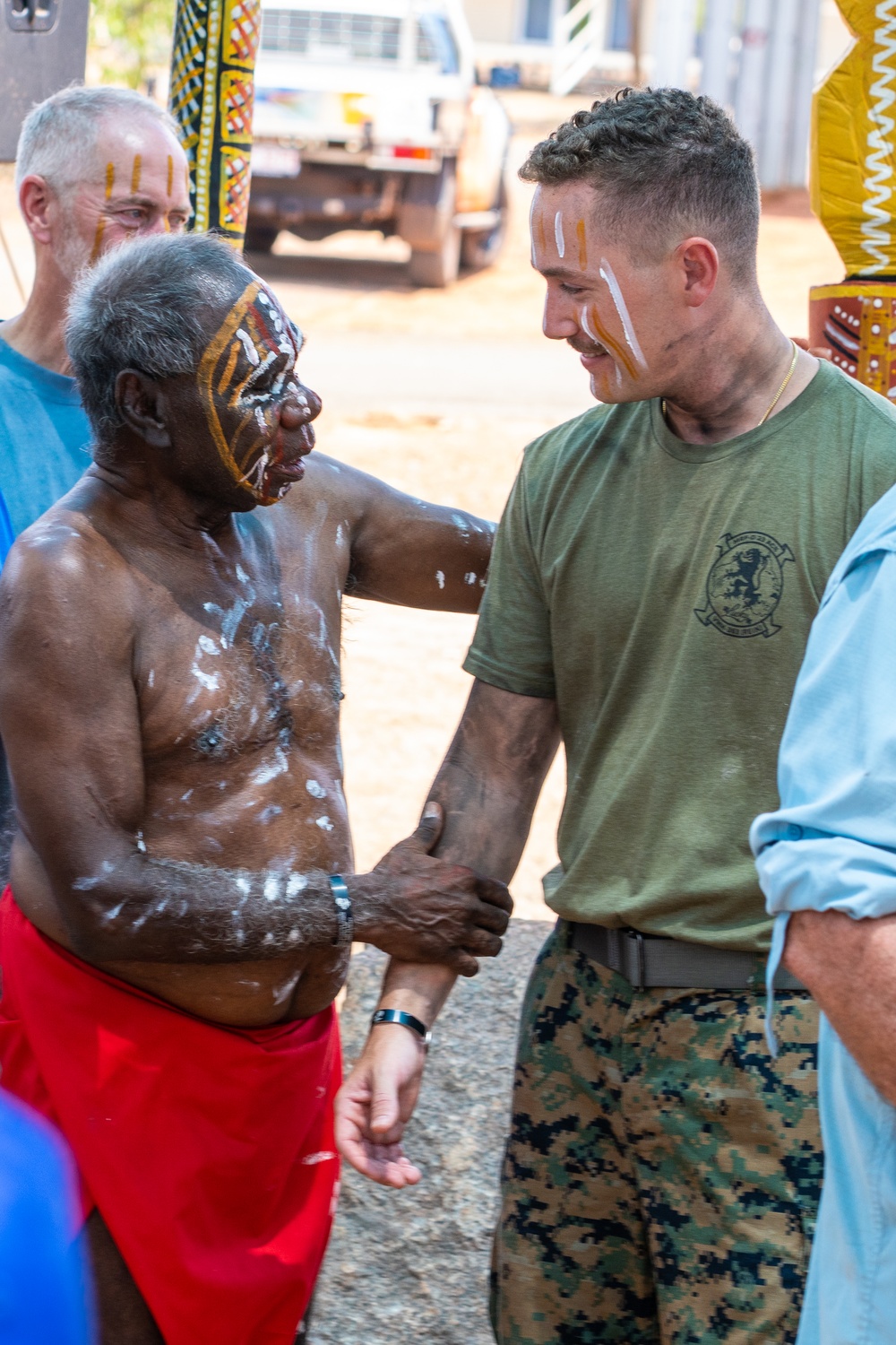 U.S. Marines, families of fallen honored by Tiwi Island, Larrakia people in historic Pukumani ceremony