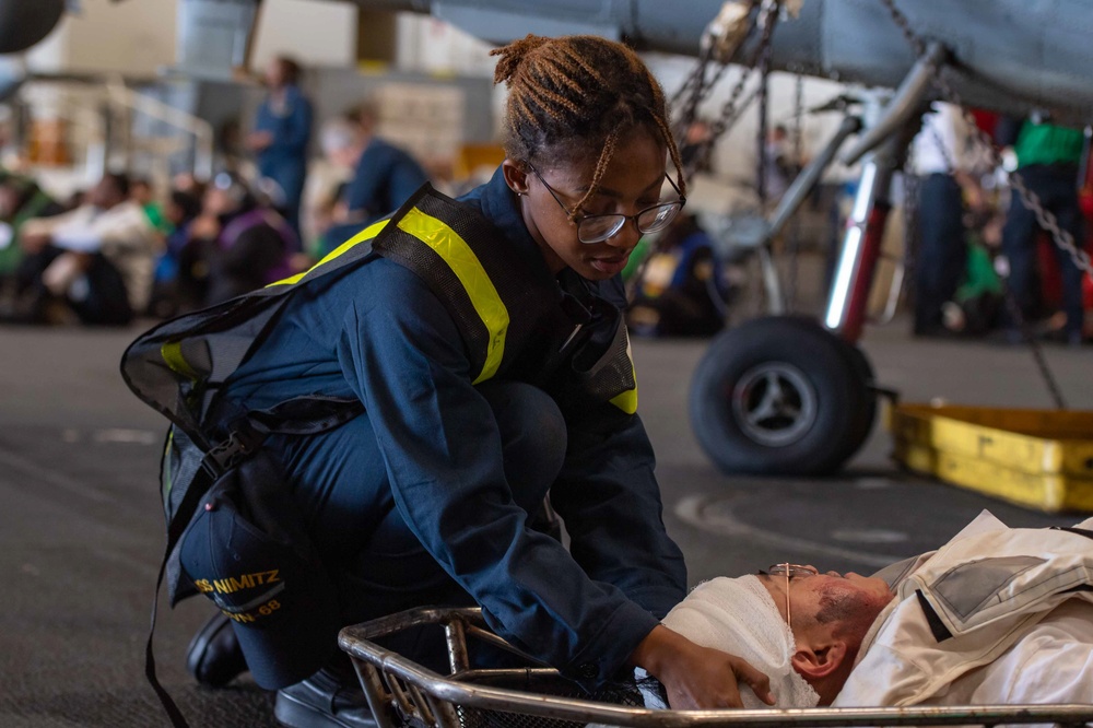 Nimitz Sailors Participate in a Mass Casualty Drill