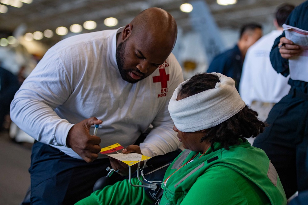 Nimitz Sailors Participate in a Mass Casualty Drill