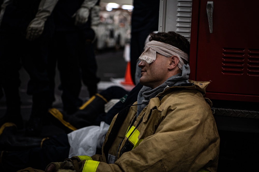 Nimitz Sailors Participate in a General Quarters Drill