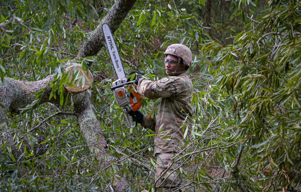 Georgia National Guard conducts road clearance operations near Augusta