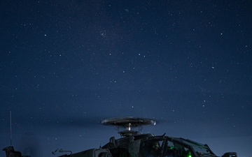 10th Combat Aviation Brigade AH-64 Apache Pilots Conduct Pre-flight Checks at Night