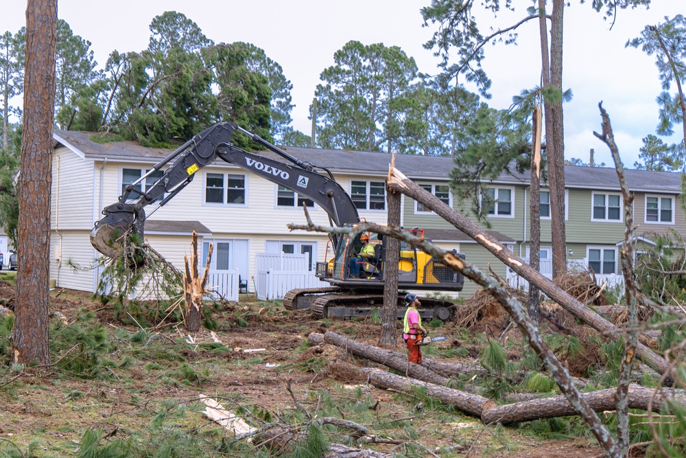 Clearing Trees on Fort Eisenhower post Helene