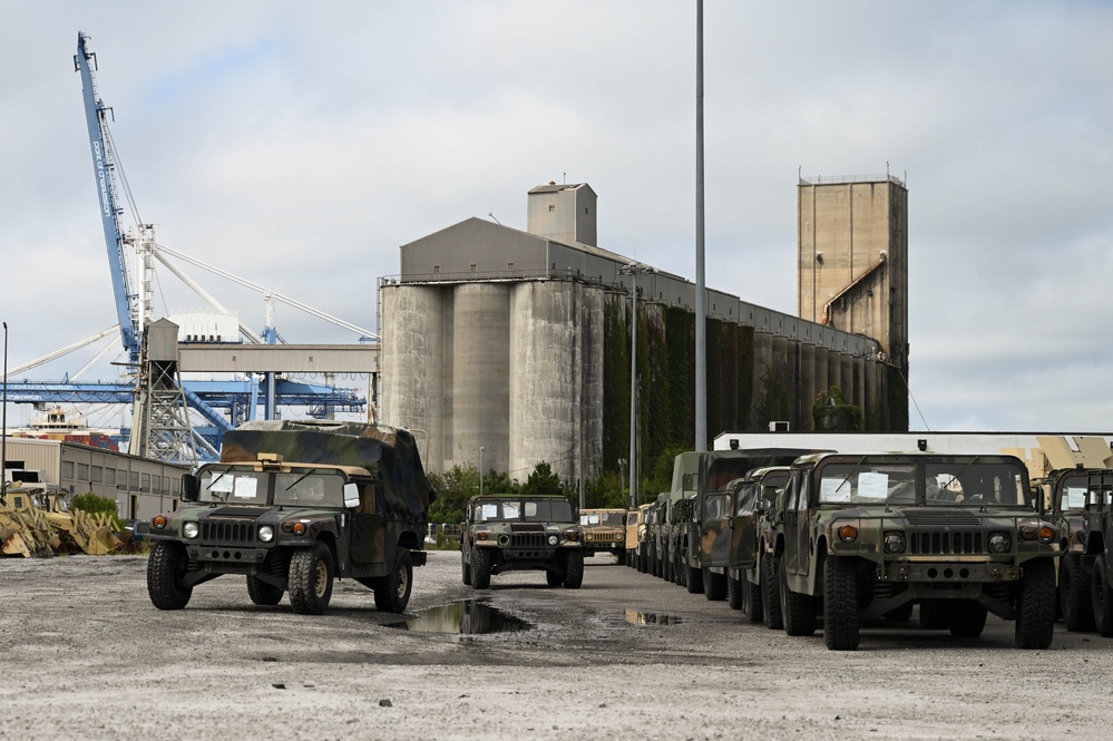 JB Charleston loads military equipment on ARC vessel