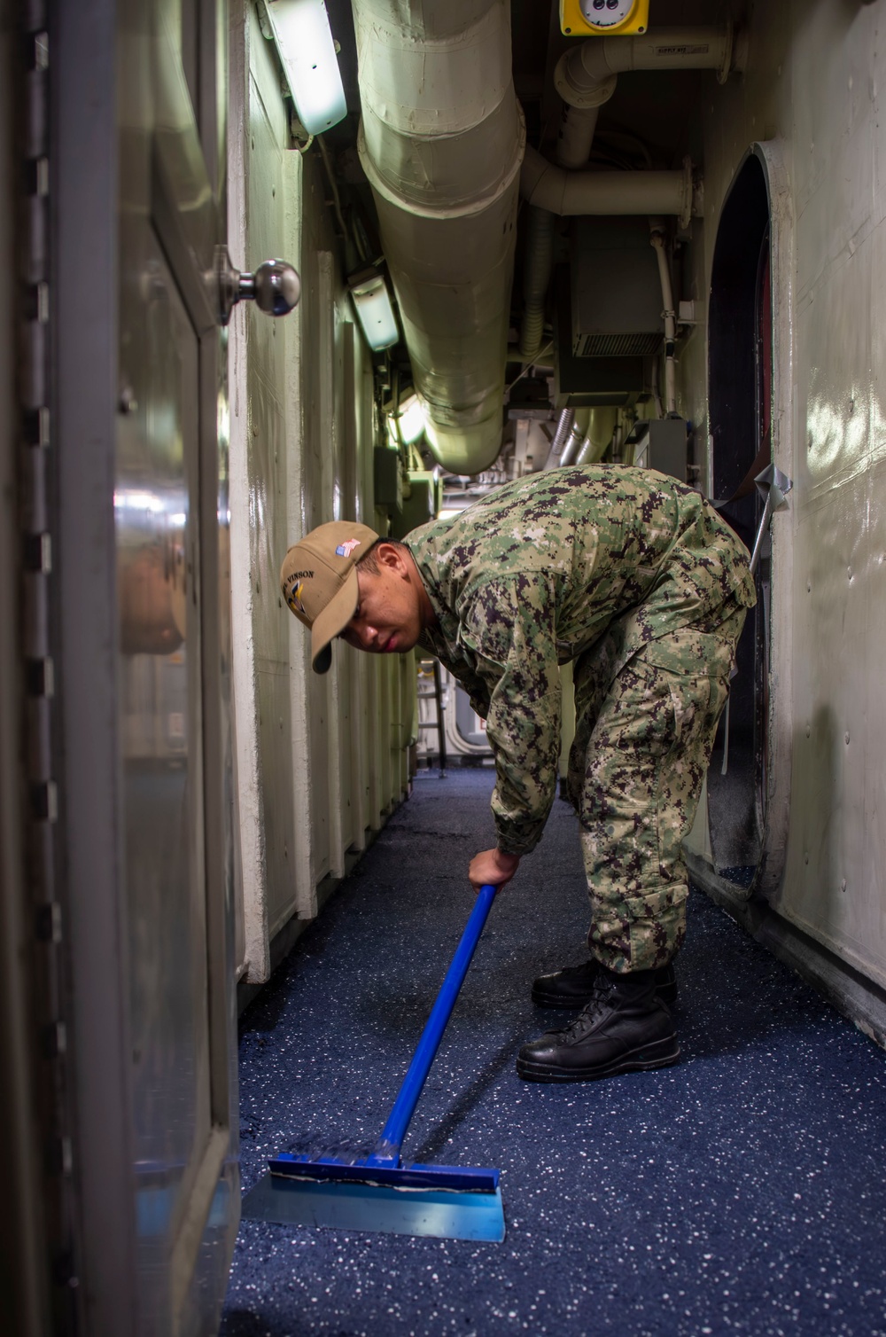 Sailor Prepares for a Deck Restoration Aboard USS Carl Vinson (CVN 70)