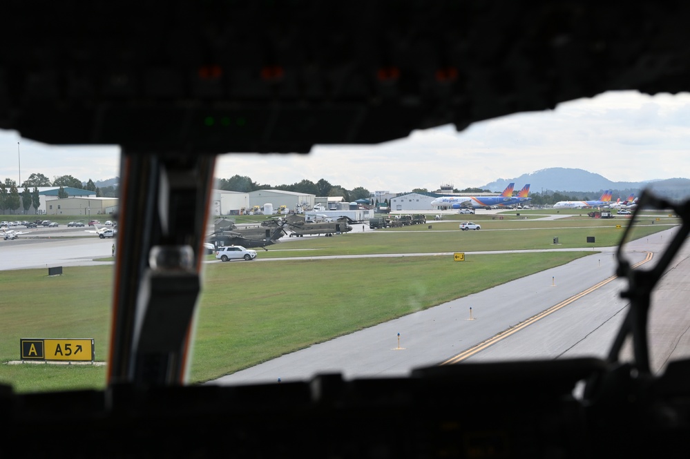 NC Air National Guard C-17 Airlifts support to Western North Carolina