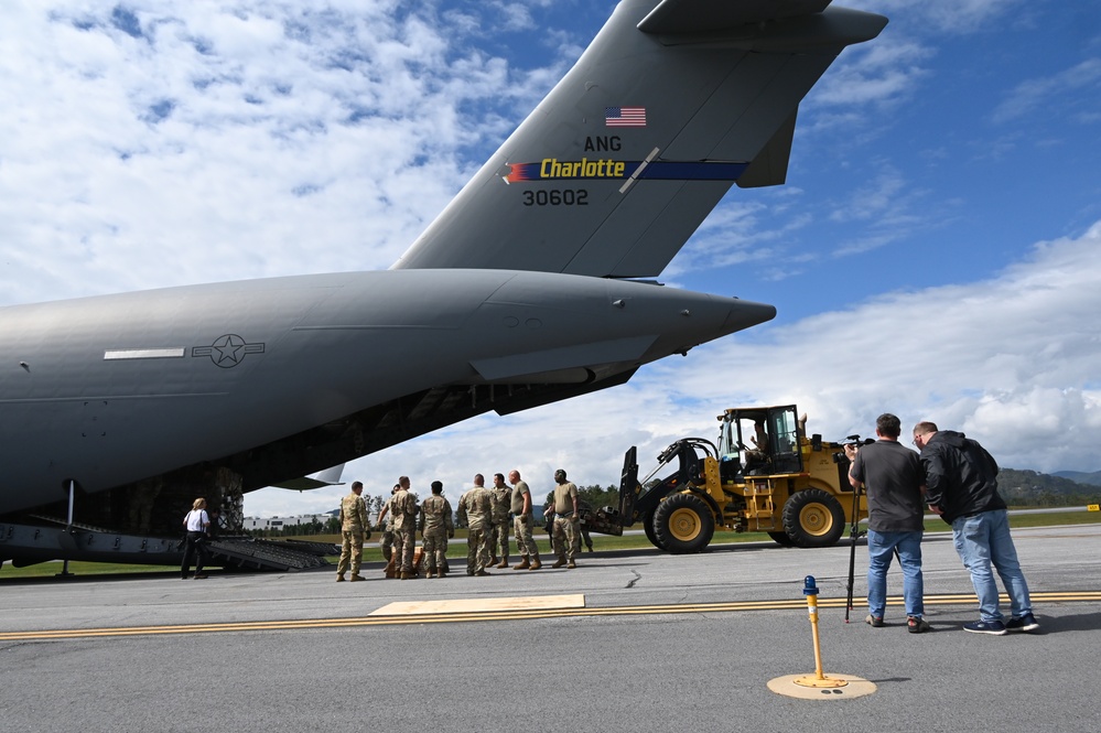 NC Air National Guard C-17 Airlifts support to Western North Carolina