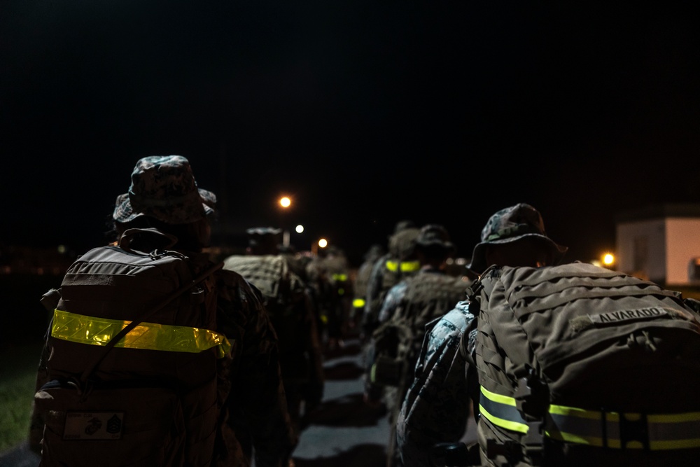 III Marine Expeditionary Force, 3d Marine Division COMMSTRAT conduct a Conditioning Hike