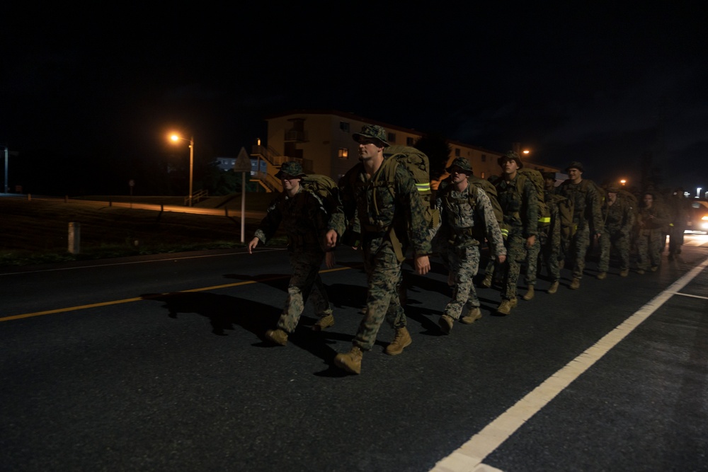 III Marine Expeditionary Force, 3d Marine Division COMMSTRAT conduct a Conditioning Hike