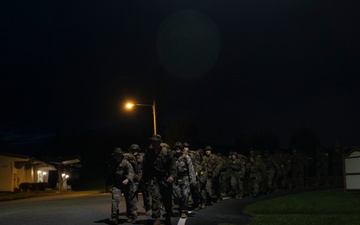 III Marine Expeditionary Force, 3d Marine Division COMMSTRAT conduct a Conditioning Hike