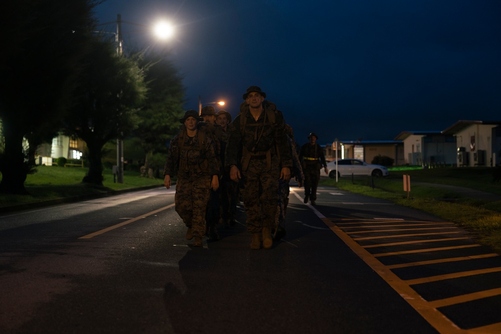 III Marine Expeditionary Force, 3d Marine Division COMMSTRAT conduct a Conditioning Hike