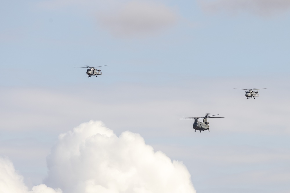 3rd MAW Marines and British Royal Navy aircrews conduct a subject matter expert exchange