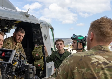 3rd MAW Marines and British Royal Navy aircrews conduct a subject matter expert exchange