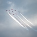 RAF Red Arrows perform aerial display over RAF Mildenhall