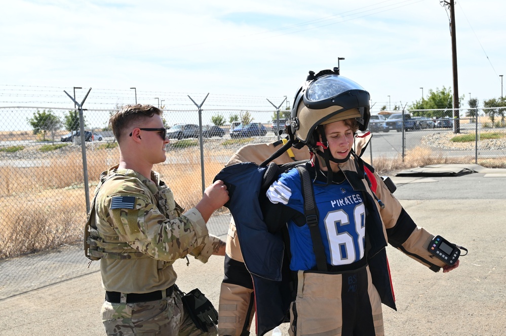 Wheatland Union High School football team touches down on Beale AFB