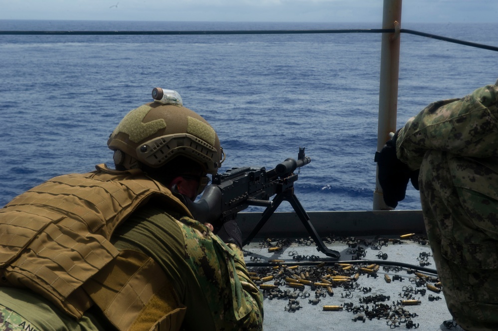 Frank Cable Conducts Gun Shoot at Sea